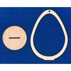 Stojak na jajko wiszące, jajko 20,5cm, sklejka 3mm